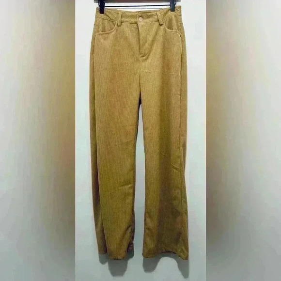 Amazon Pants - NWOT Amazon Camel corduroy hi-rise wide leg pants, Women’s Size Small